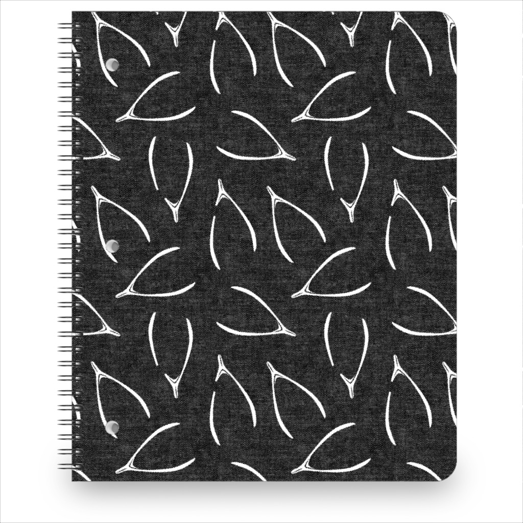 Wishbones - Gray Notebook, 8.5x11, Gray, Gray