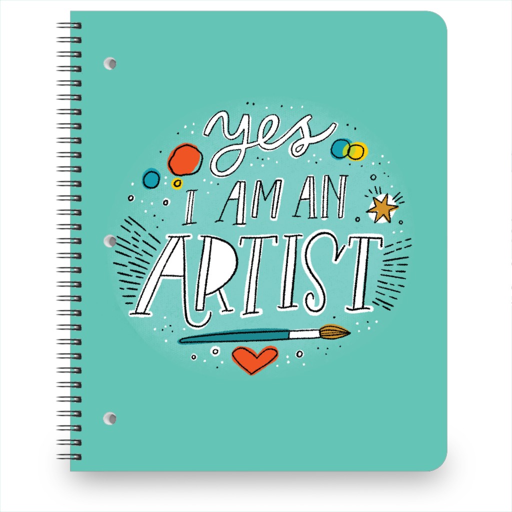 Yes I'm an Artist - Blue Notebook, 8.5x11, Blue