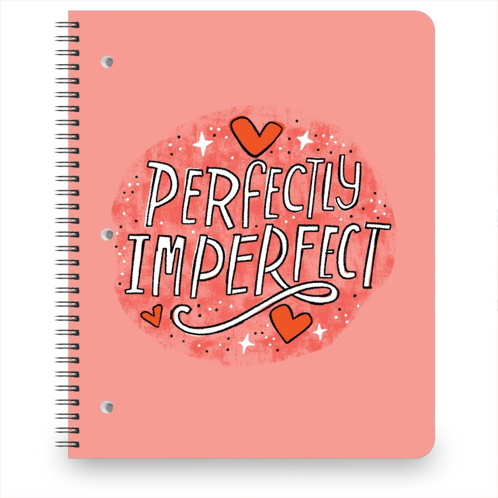 Perfectly Imperfect - Pink Notebook, 8.5x11, Pink, Bright Pink