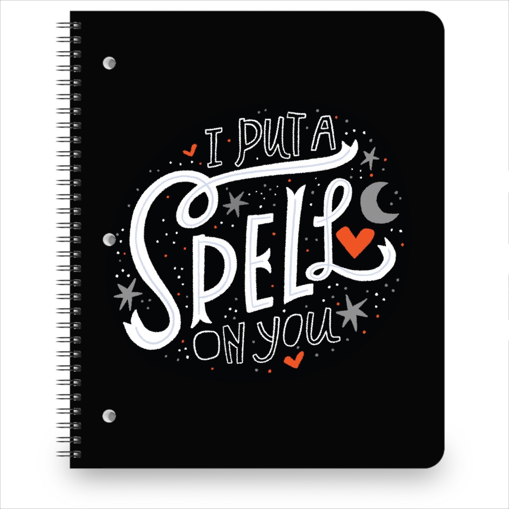 I Put a Spell on You - Black Notebook, 8.5x11, Black, Black