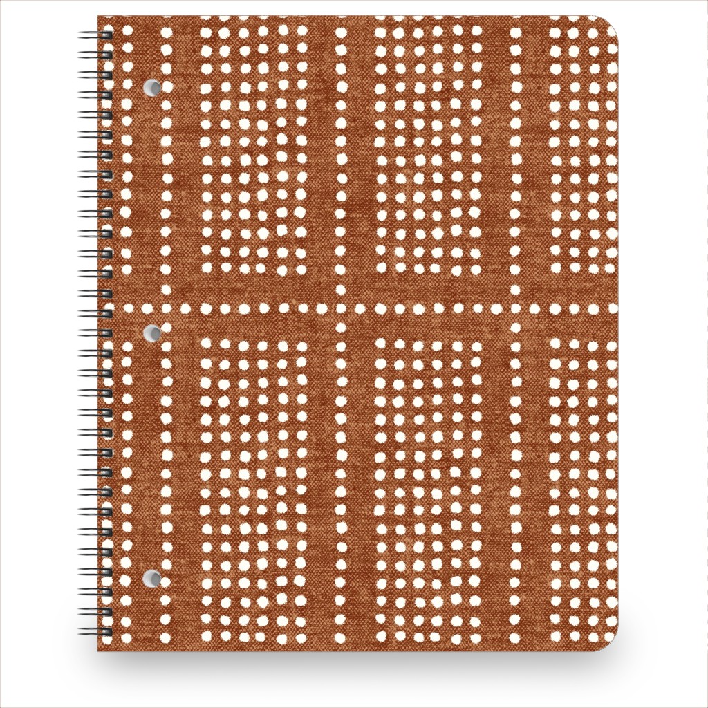 Dotty Boho Geometric - Ginger Notebook, 8.5x11, Orange