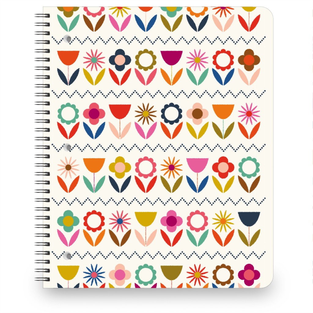 Folk Art Flowers - Multi Notebook, 8.5x11, Multicolor