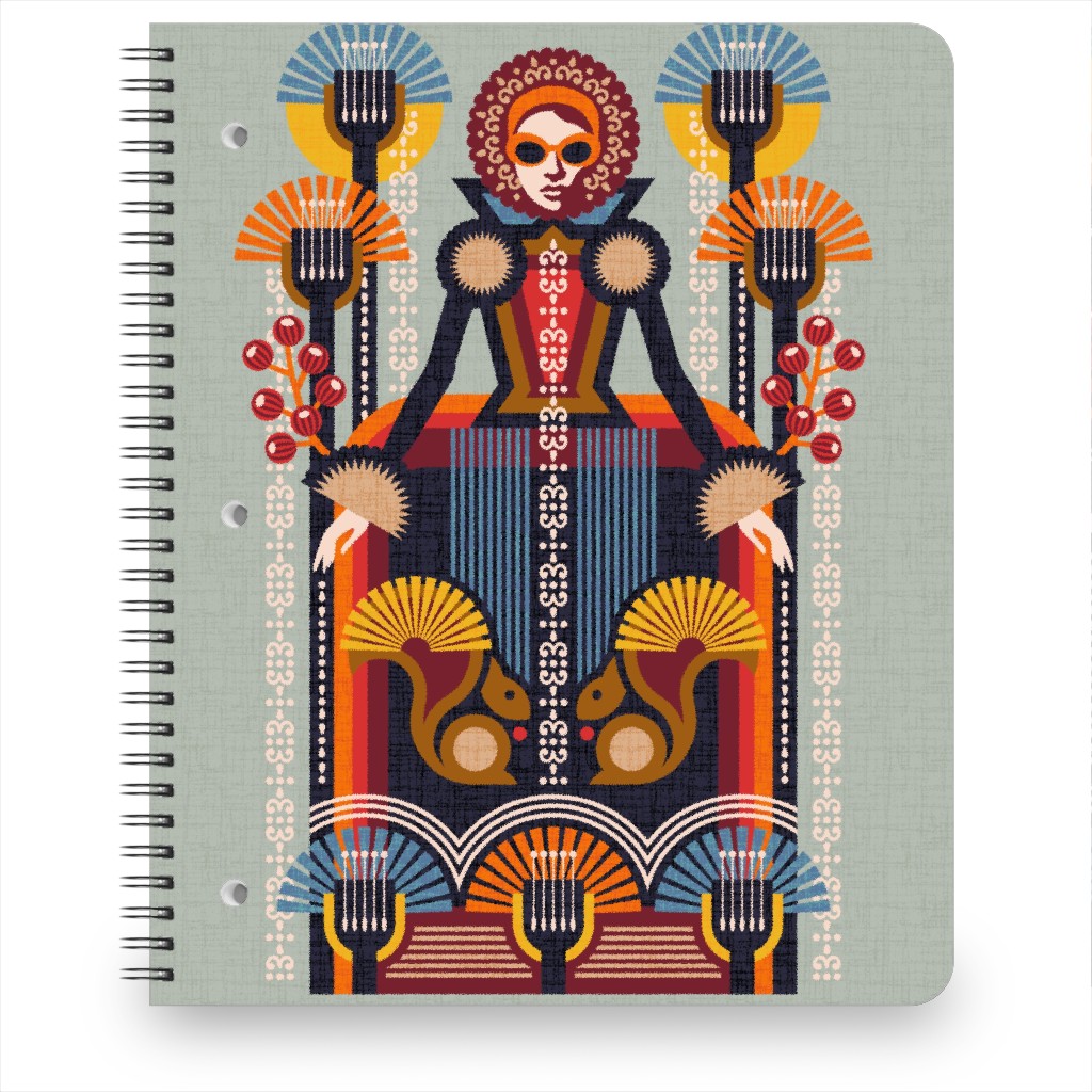 Folk Art Lady - Multi Notebook, 8.5x11, Multicolor