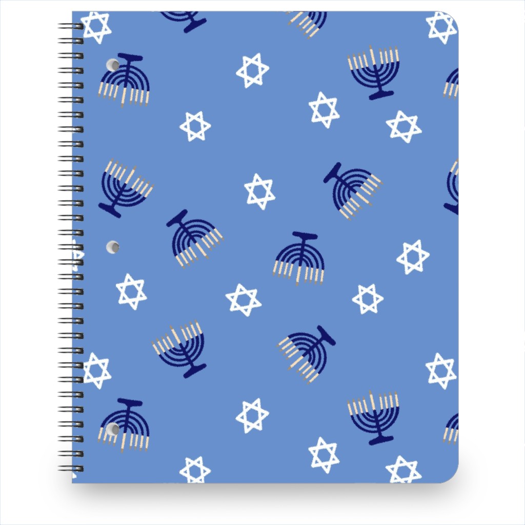 Hanukkah - Blue Notebook, 8.5x11, Blue, True Blue