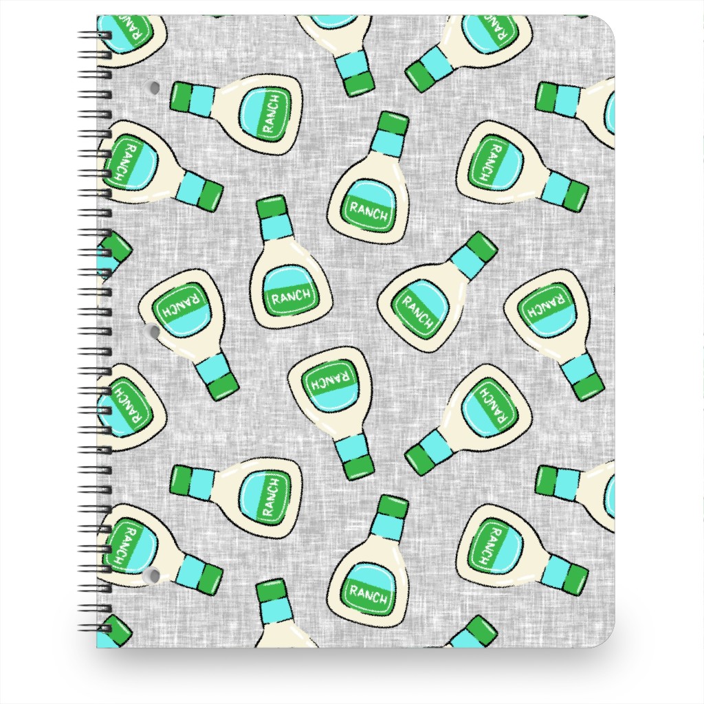 Ranch Dressing Bottle - Multicolor Notebook, 8.5x11, Gray, Gray