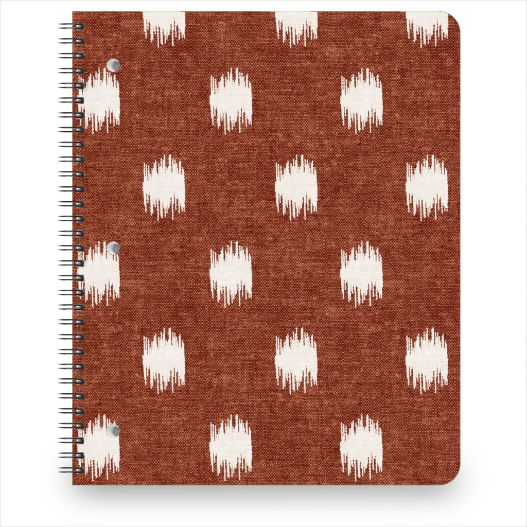 Ikat Polka Dots - Rust Notebook, 8.5x11, Red, Red