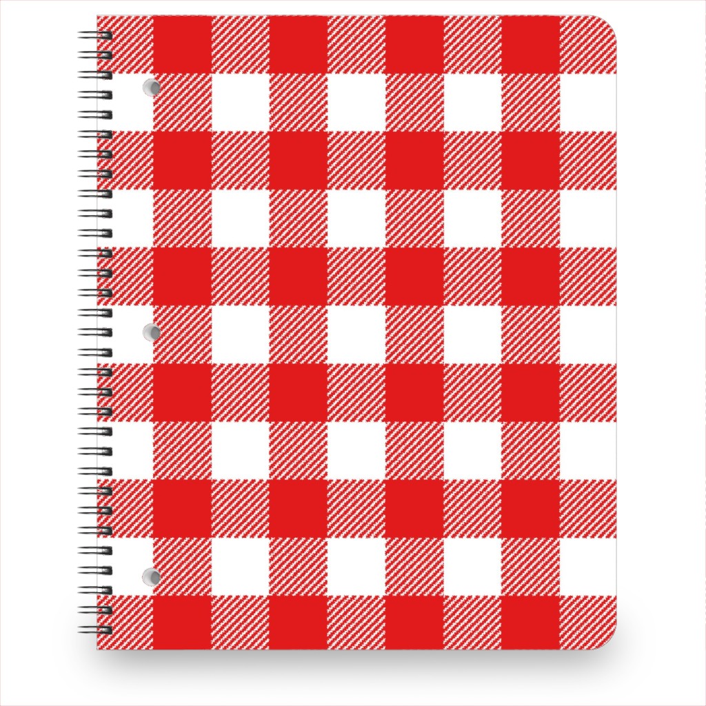 Buffalo Plaid Notebook, 8.5x11, Red, Firecracker