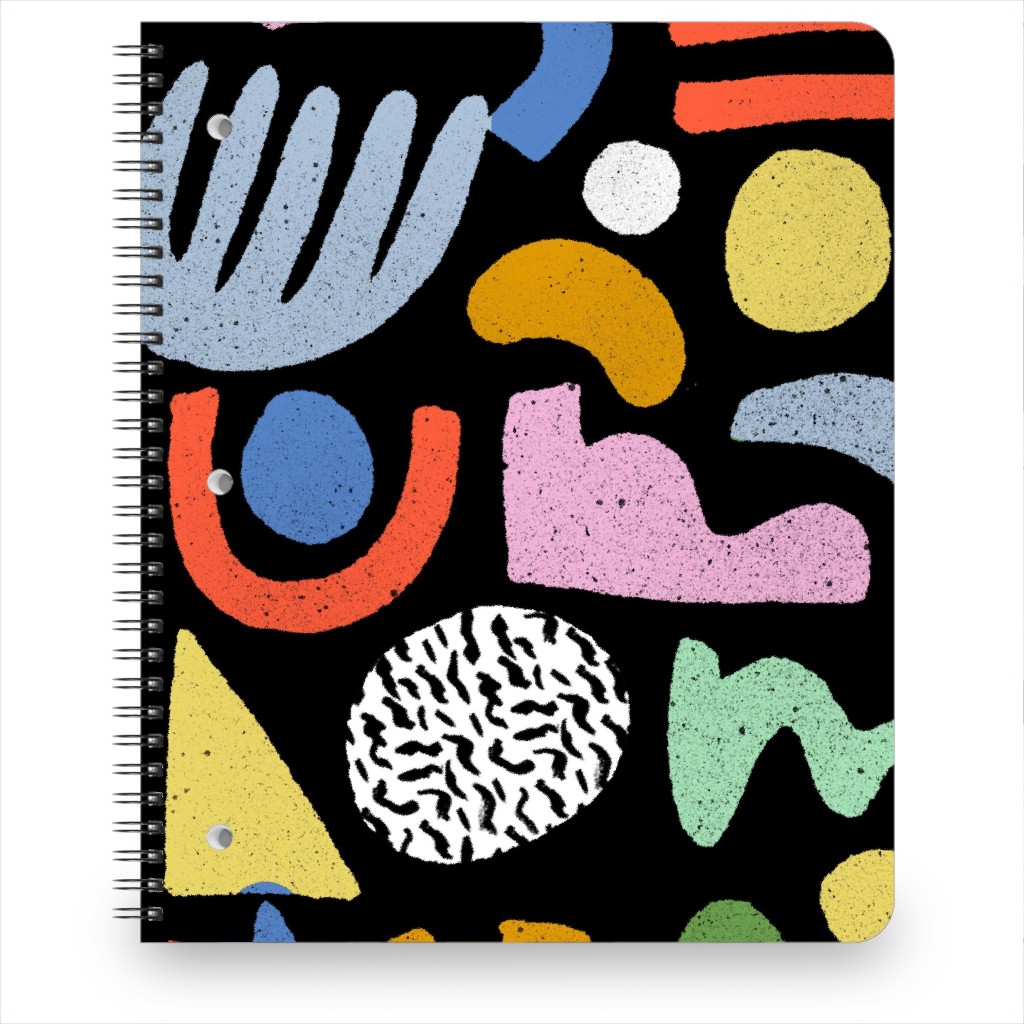 Happy Blocks Notebook, 8.5x11, Multicolor, Black
