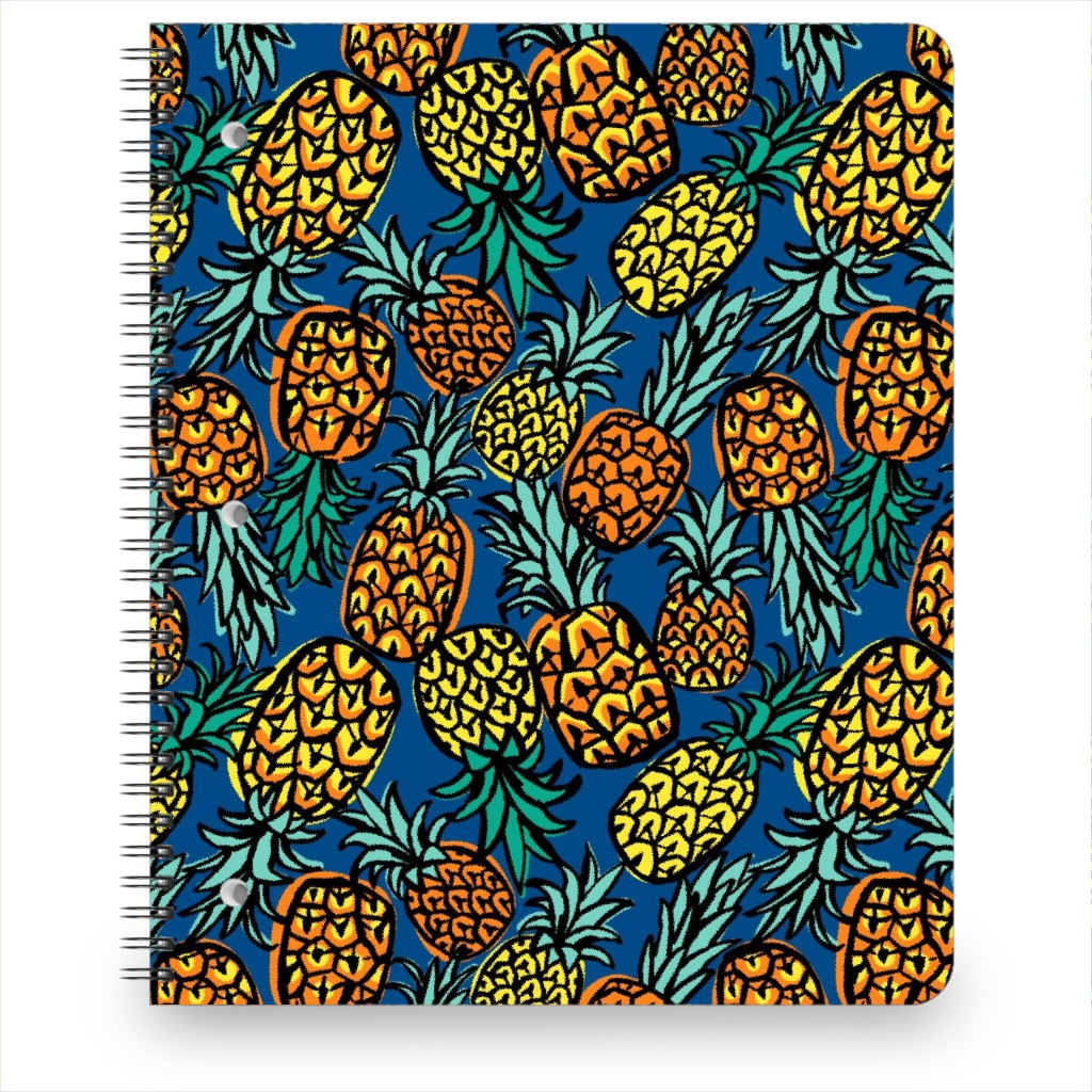 Tropical Pineapple - Blue Notebook, 8.5x11, Blue, True Blue