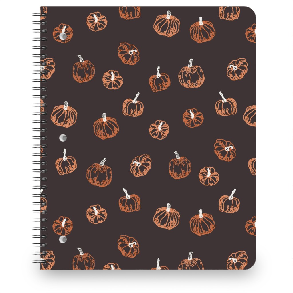 Pumpkins Notebook, 8.5x11, Brown, Brown
