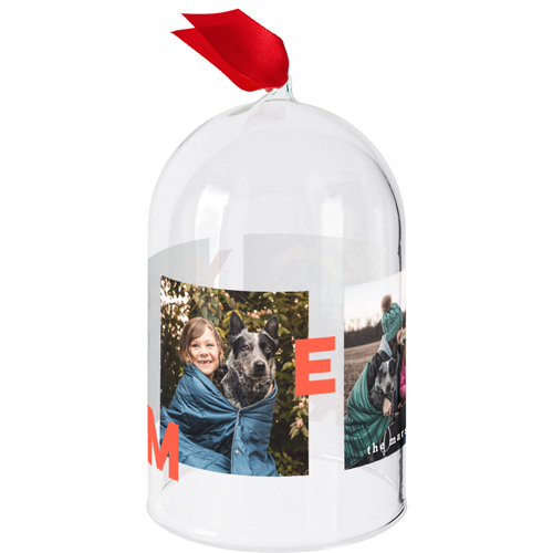 Floating Merry Glass Cloche Ornament, Orange, Cloche, coral