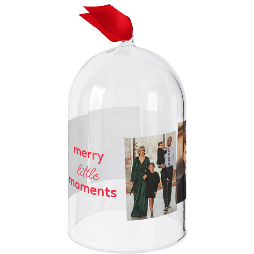 Tilted Gallery Of Five Glass Cloche Ornament, White, Cloche, white