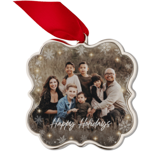 Starry Snowflakes Keepsake Ornament, None, None, White, Scalloped, white