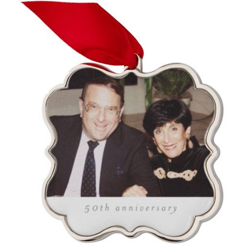 Gallery of One Text Keepsake Ornament, None, None, Multicolor, Scalloped