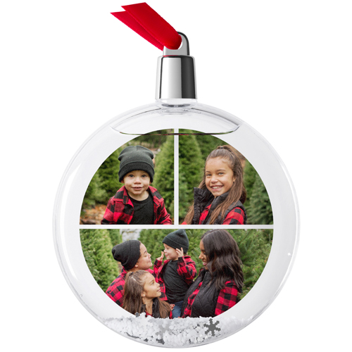 Gallery of Three Snow Globe Ornament, Multicolor, Circle