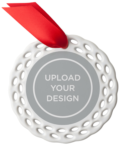 Upload Your Own Design Ceramic Ornament, Multicolor, Circle