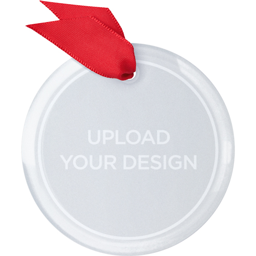 Upload Your Own Design Glass Ornament, Multicolor, Circle
