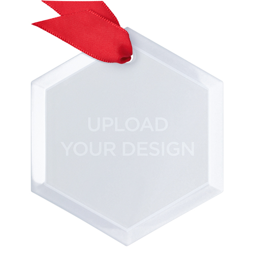 Upload Your Own Design Glass Ornament, Multicolor, Hexagon