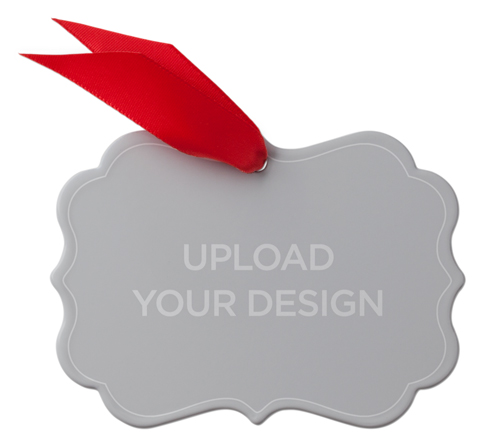 Upload Your Own Design Metal Ornament, Multicolor, Rectangle Bracket