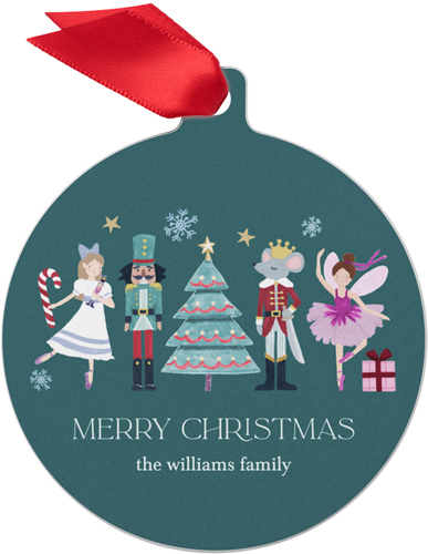 Little Sleepies Nutcracker Ballet Metal Ornament, Green, Circle, tropical