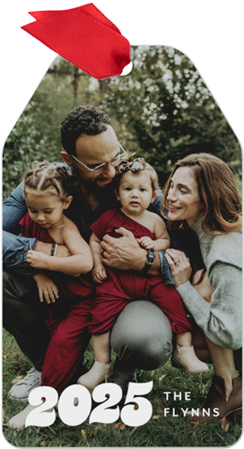 Retro Year Metal Ornament, White, Gift Tag, white