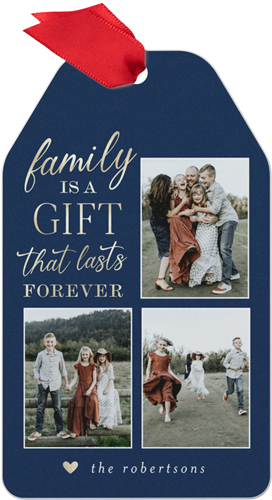 Family Is A Gift Metal Ornament, Blue, Gift Tag