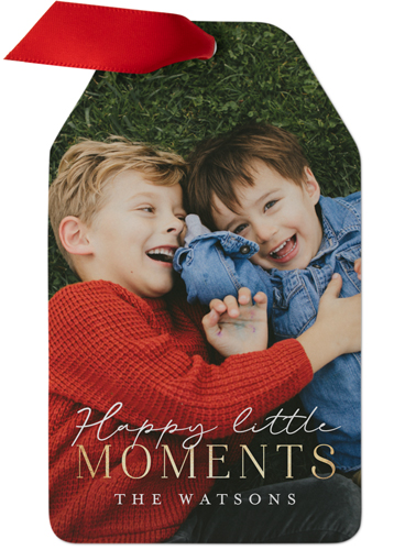 Little Moments Metal Ornament, Gray, Gift Tag