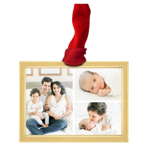 Gallery of Three Horizontal Luxe Frame Ornament, Gold, White, Rectangle, white