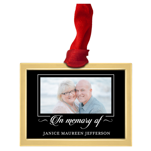 In Memory Of Luxe Frame Ornament, Gold, Black, Rectangle Ornament