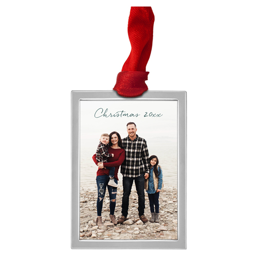Photo Gallery Luxe Frame Ornament, Silver, Multicolor, Rectangle