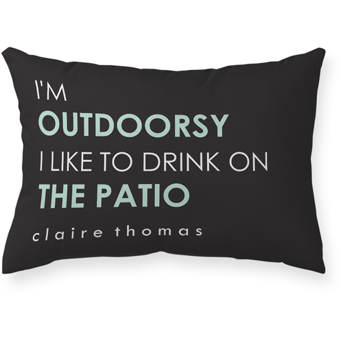 I'm Outdoorsy Outdoor Pillow, 14x20, Double Sided, Gray