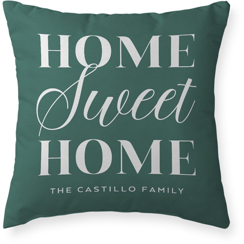 Home Sweet Home Outdoor Pillow, 20x20, Single Sided, Blue