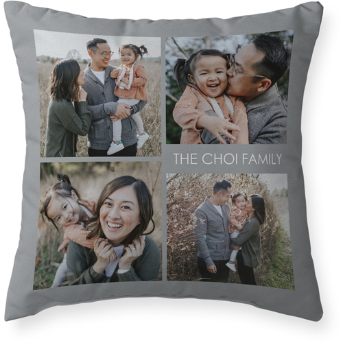 Gallery of Four Text Outdoor Pillow, 20x20, Single Sided, Multicolor