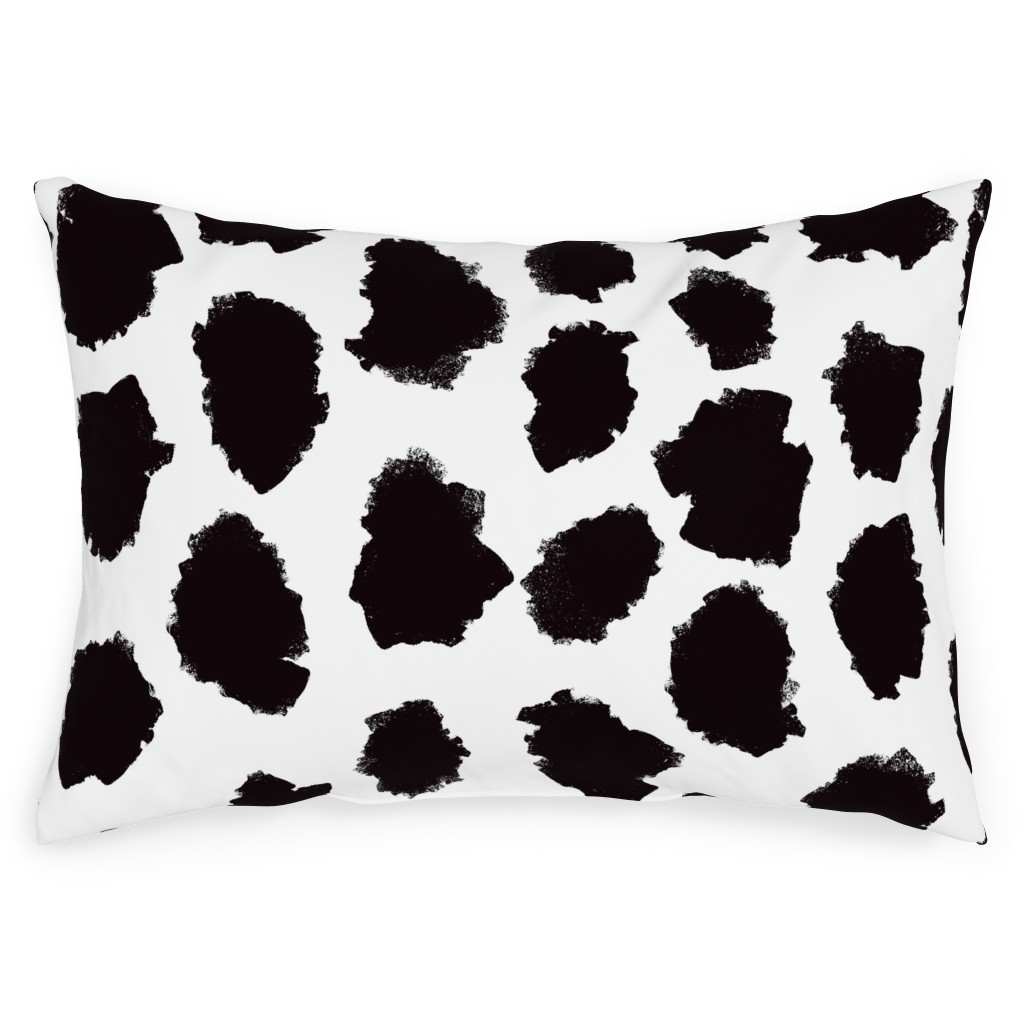 Juno - Black & White Outdoor Pillow, 14x20, Single Sided, Black