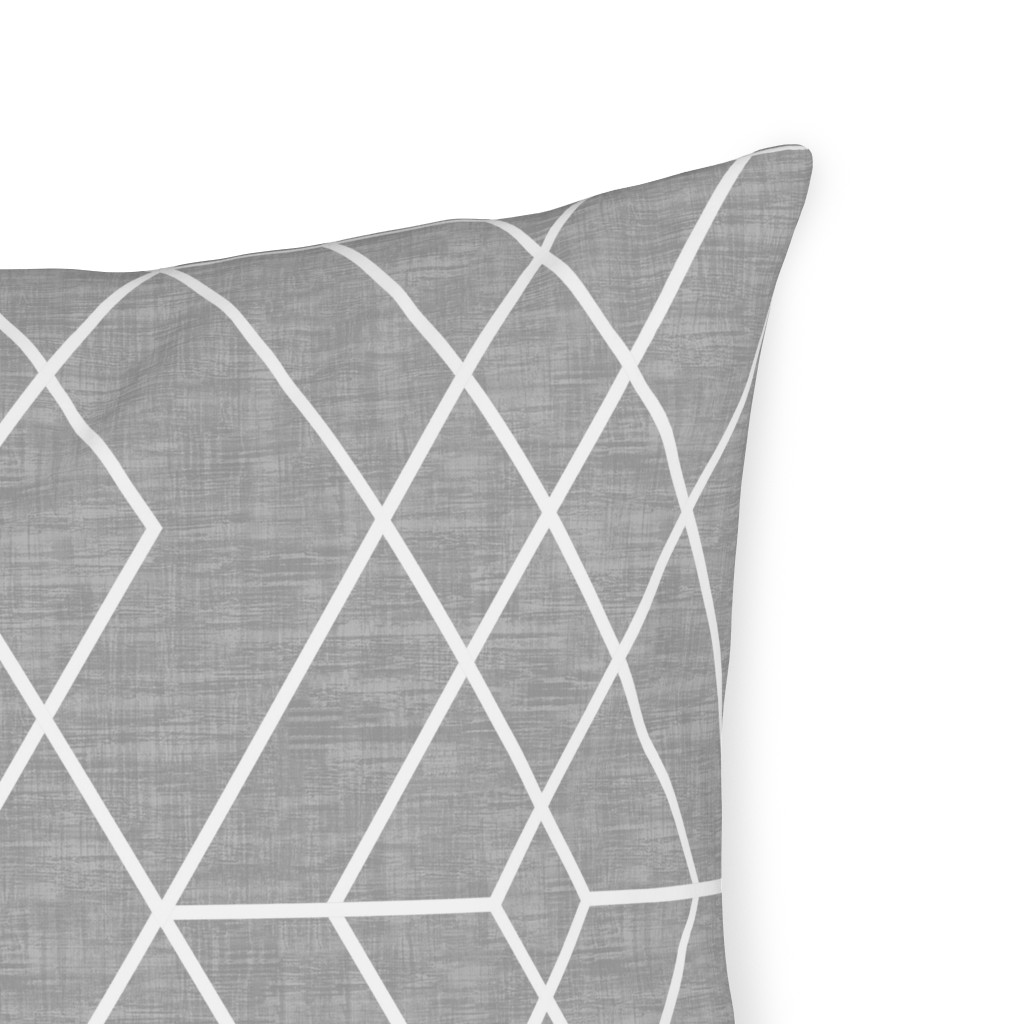 Geometric Grid Gray Outdoor Pillow Shutterfly