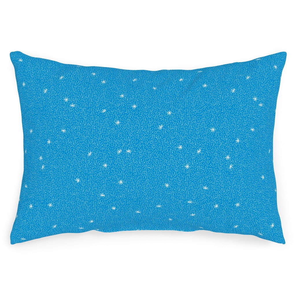 Holiday Hygge Snowflakes Outdoor Pillow, 14x20, Single Sided, Blue