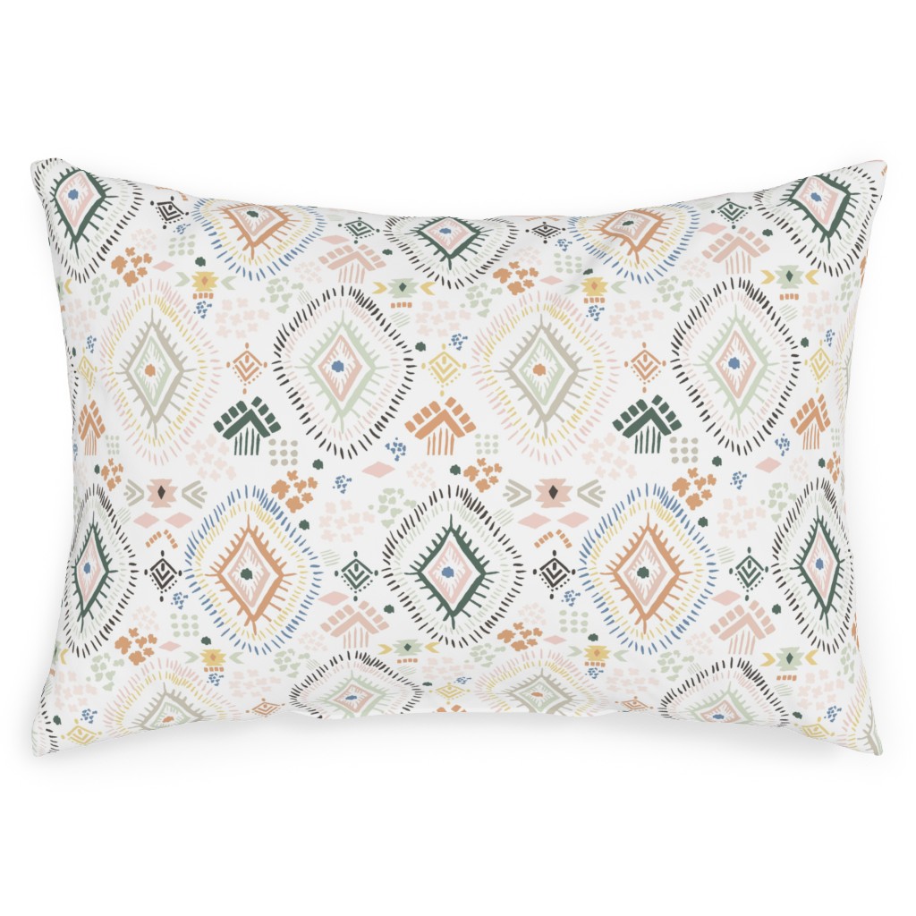 Modern Aztec - Multi Outdoor Pillow, 14x20, Single Sided, Multicolor