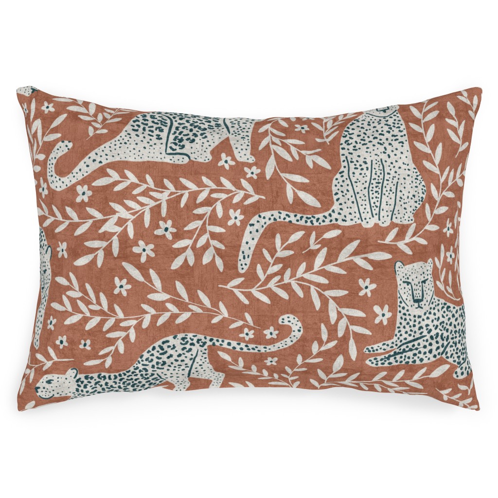 Jungle Cat - Redwood Outdoor Pillow, 14x20, Double Sided, Brown