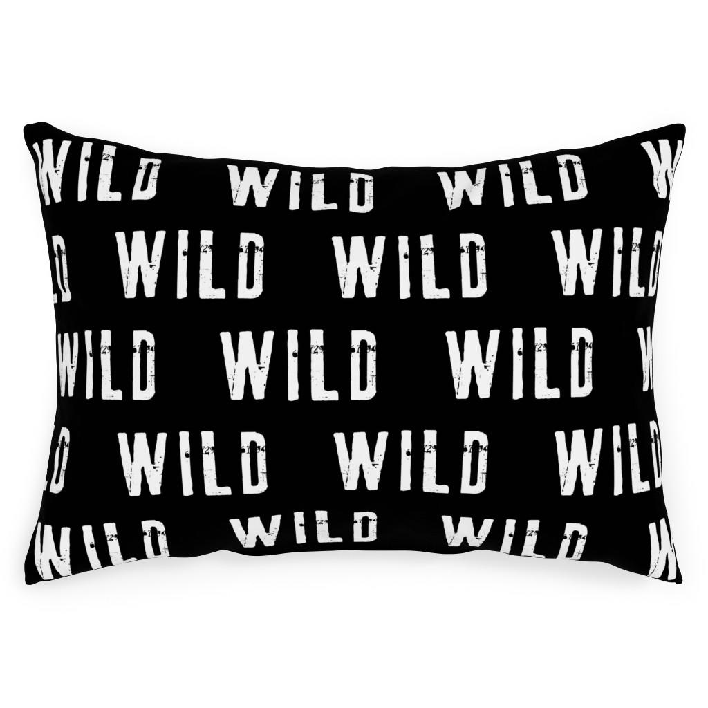 Wild - Black Outdoor Pillow, 14x20, Double Sided, Black