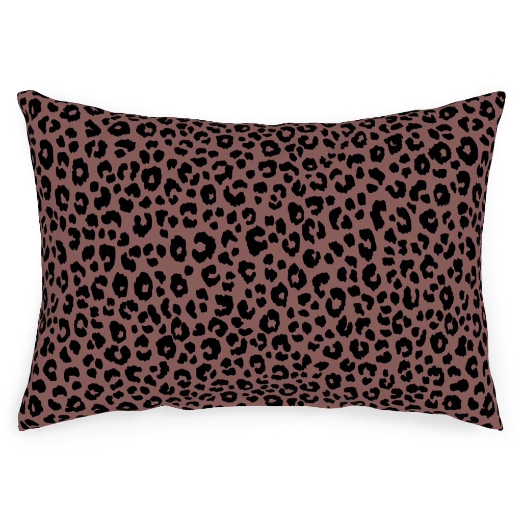 Leopard - Pale Mauve Outdoor Pillow, 14x20, Double Sided, Pink