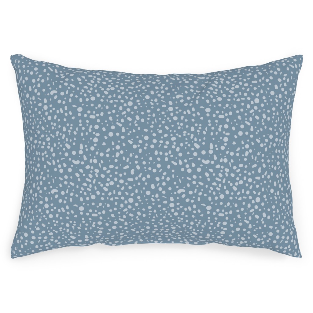 Arctic Thaw - Dark Grey Outdoor Pillow, 14x20, Double Sided, Blue