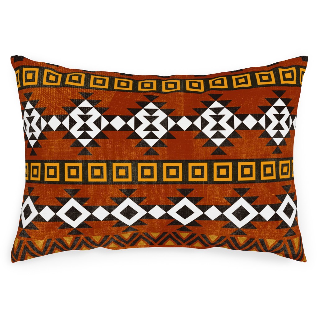 Modern Desert - Rust Outdoor Pillow, 14x20, Double Sided, Orange