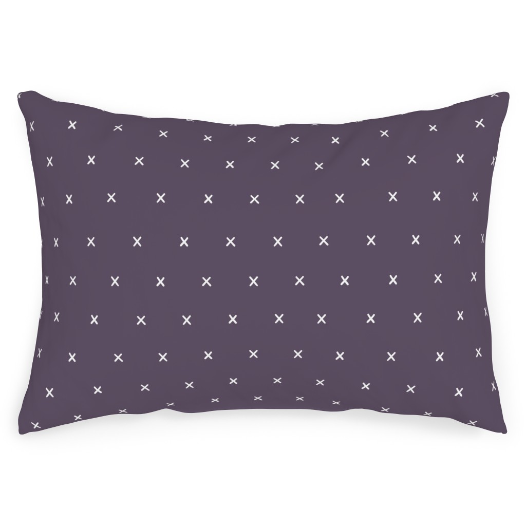 Criss Crosses on Purple Outdoor Pillow, 14x20, Double Sided, Purple