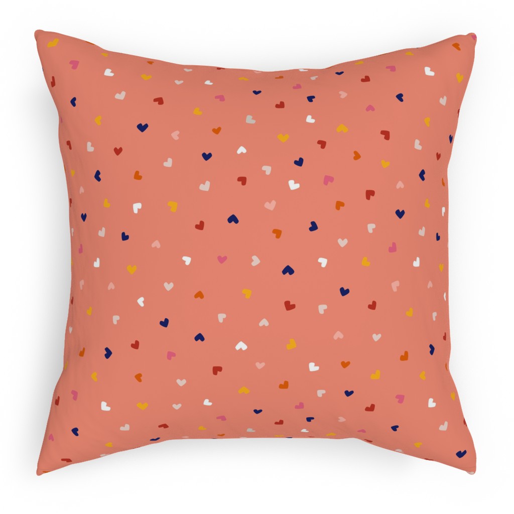Heart Sprinkles - Pink Outdoor Pillow, 18x18, Single Sided, Pink