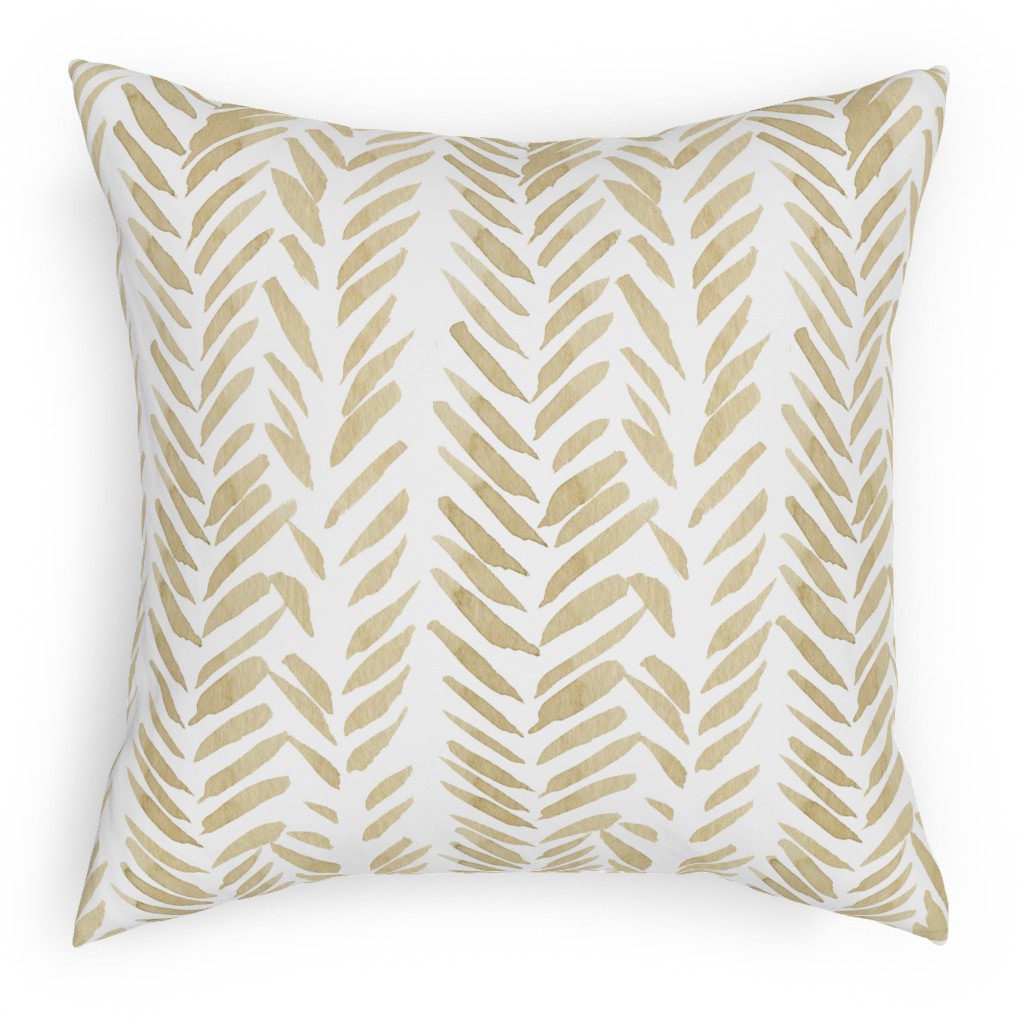 Leaf - Gold Outdoor Pillow, 18x18, Single Sided, Yellow