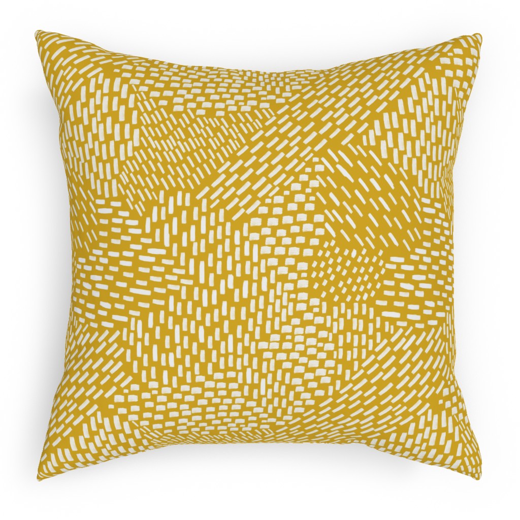 Abstract Brushstrokes Outdoor Pillow, 18x18, Single Sided, Yellow