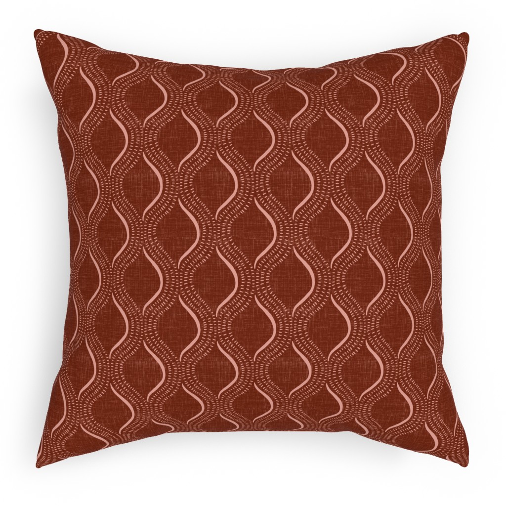 Forever Optimistic - Rust Outdoor Pillow, 18x18, Double Sided, Red