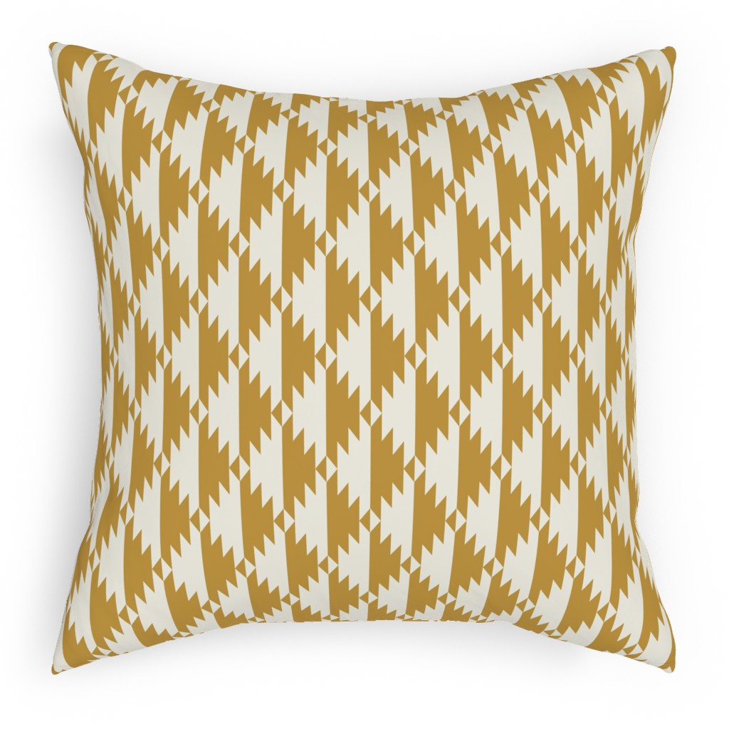 Tribal - Gold Outdoor Pillow, 18x18, Double Sided, Yellow