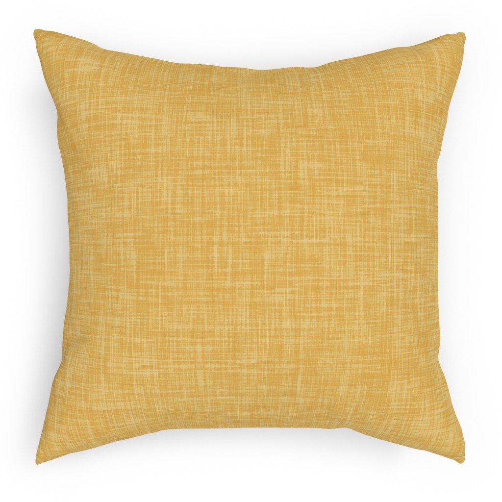 Vintage Linen Outdoor Pillow, 18x18, Double Sided, Yellow