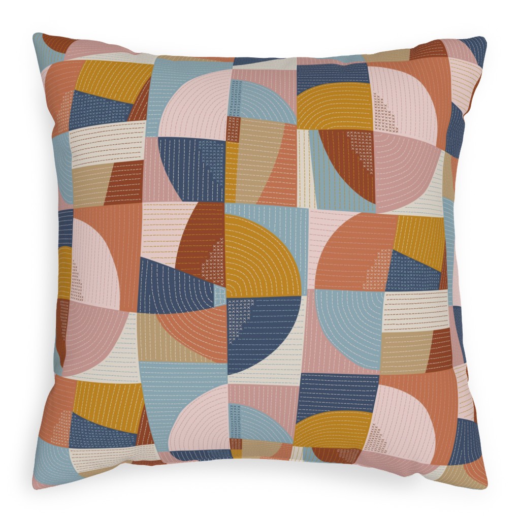 Modern Patchwork - Multi Outdoor Pillow, 20x20, Single Sided, Multicolor